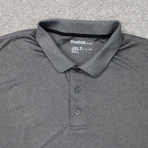 Reebok Golf Polo Shirt Mens 4XLT XXXXL-Tall Gray Polyester Short Sleeve Pullover - Picture 5 of 13
